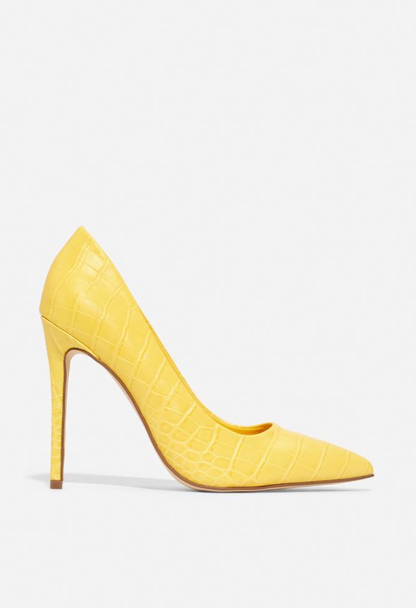 justfab yellow heels