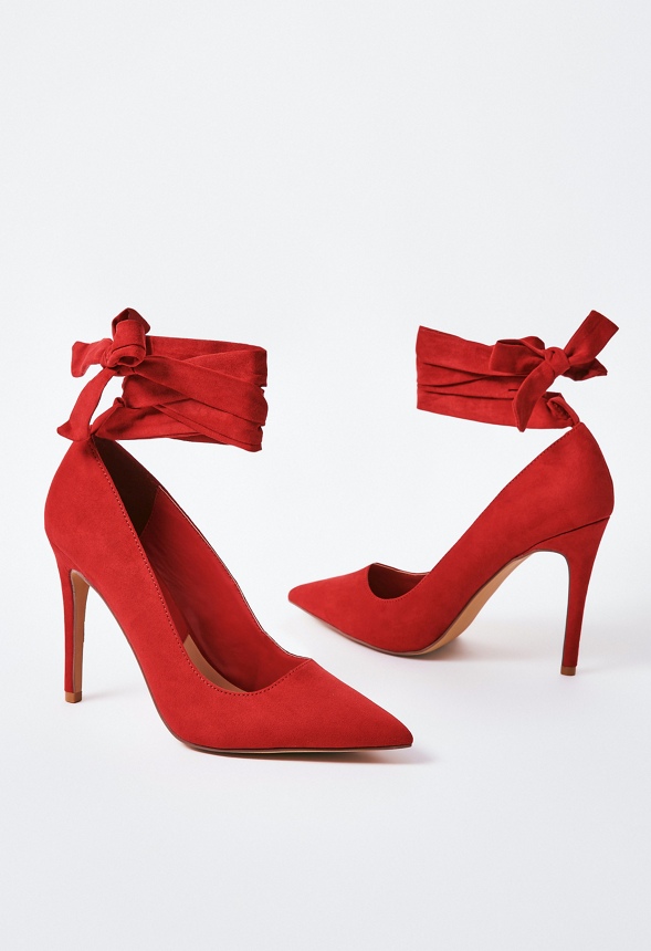Akeiyla Lace Up Pump in Chili Pepper Red Get great deals at JustFab