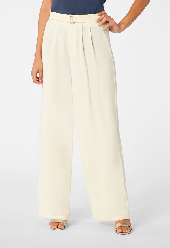 belted wide leg pants