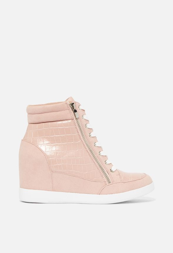 pink wedge sneakers