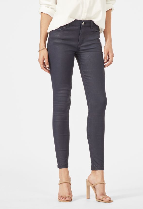 navy coated jeggings