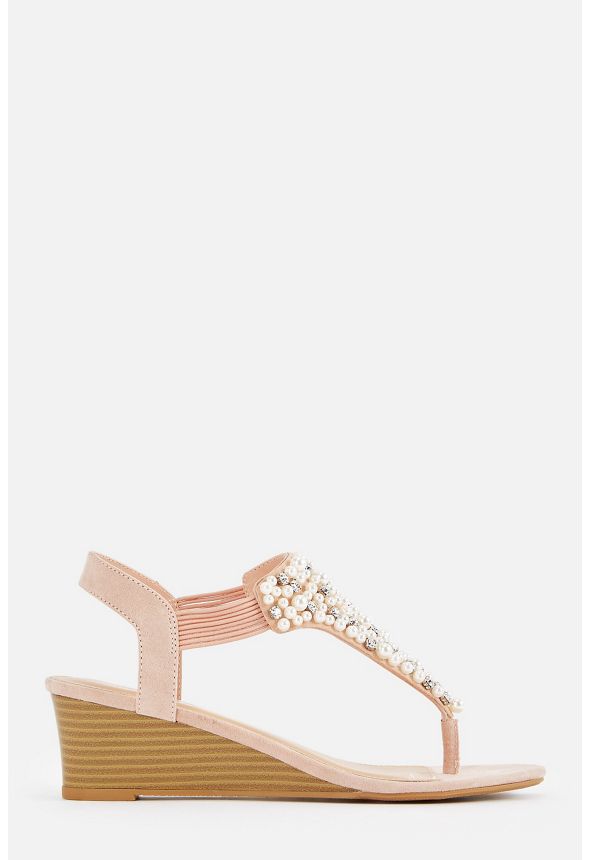 Kenya Pearl Wedge in Blush Get great deals at JustFab