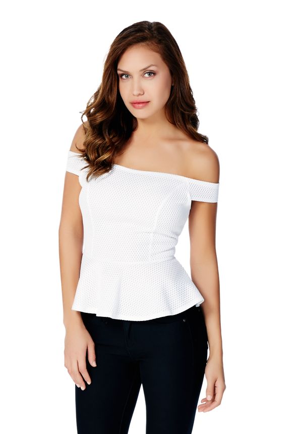 Off Peplum Top White - Get great at