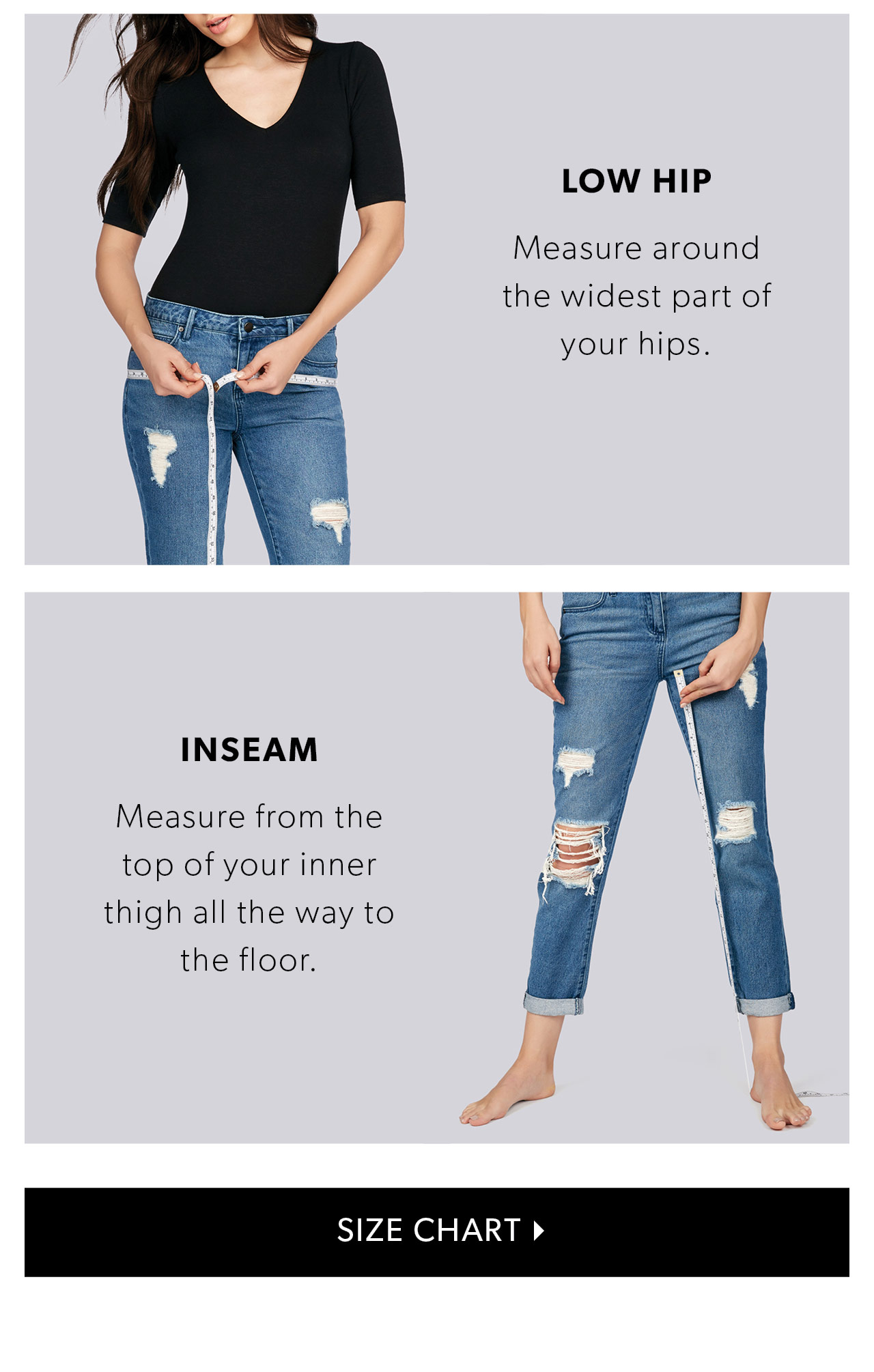 Justfab Jeans Size Chart