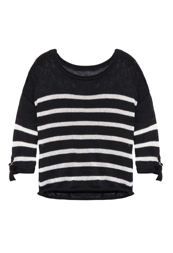 Rayanne Striped Sweater in Black/White - Get great deals at JustFab
