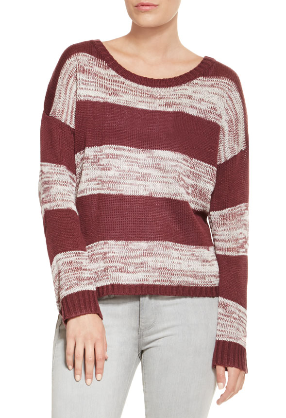 Rachel Bow Back Pullover in Burgundy - Get great deals at JustFab
