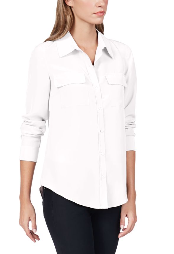 Classic Chic Shirt in Off-White - Get great deals at JustFab