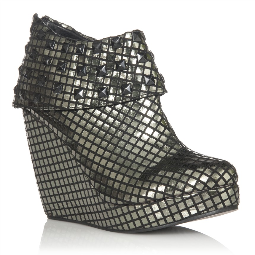 Heavy Metal Wedge in Pewter - Get great deals at JustFab