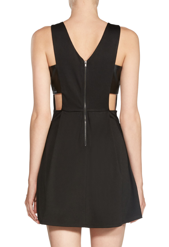 Alaya Leather Strap Dress in Black - Get great deals at JustFab