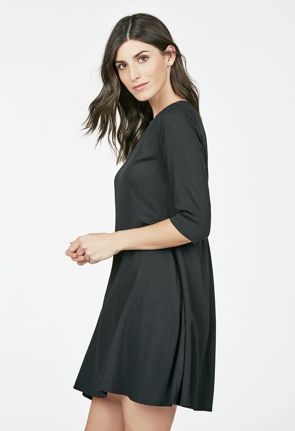 Trapeze Swing Dress in Black - Get great deals at JustFab