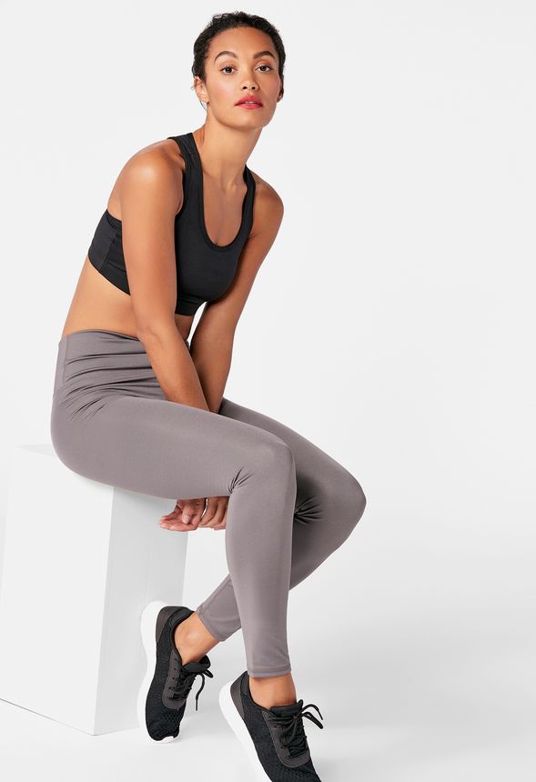 High-Waisted Active Leggings in Plum Kitten - Get great deals at JustFab