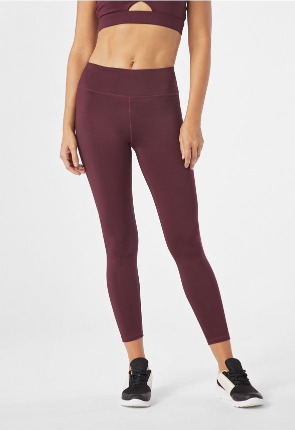Back Cut Out Active Leggings in Wine - Get great deals at JustFab