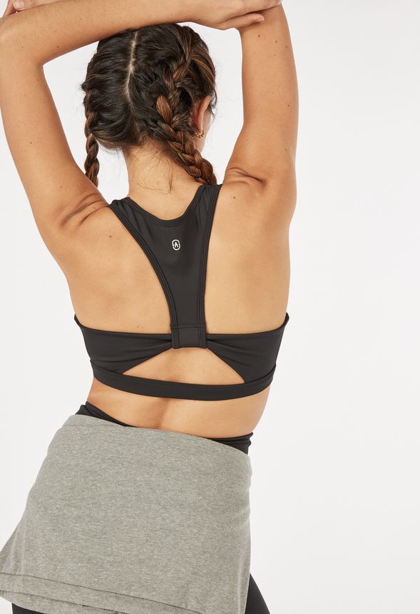 halter sports bra open back