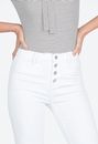 Button Front High-Waisted Flare