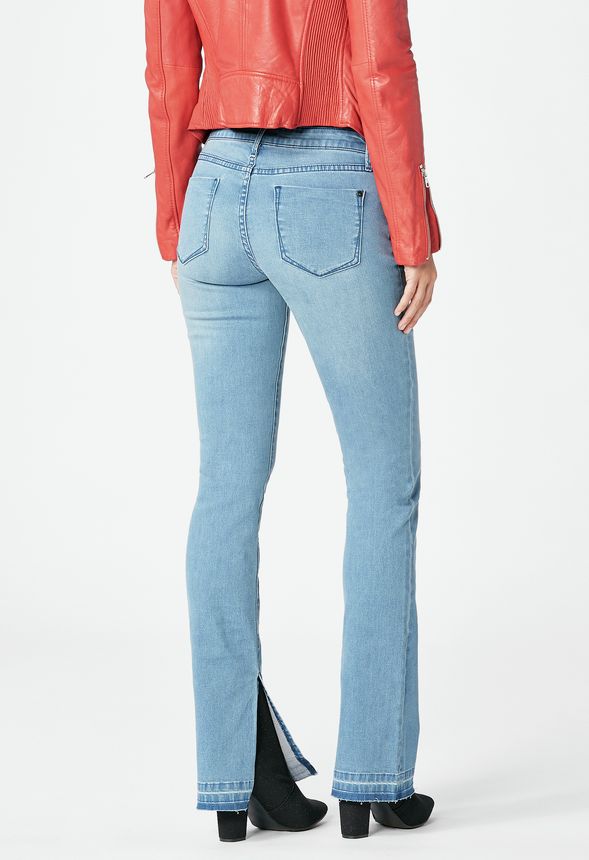 Side Slit Bootcut Jeans in Original Blue - Get great deals at JustFab