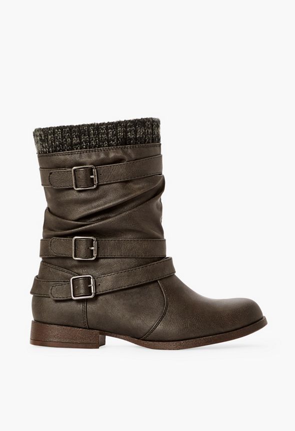 Nafise Sweater Cuff Boot in Black - Get great deals at JustFab
