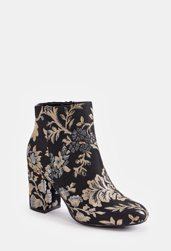 Loreida Bootie in Black Brocade - Get great deals at JustFab