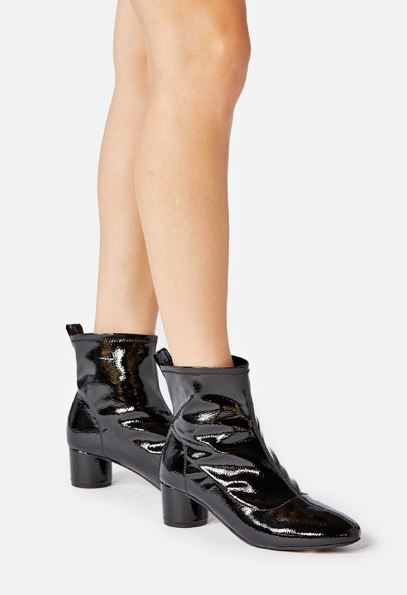 Maybree Bootie in Black Patent - Get great deals at JustFab
