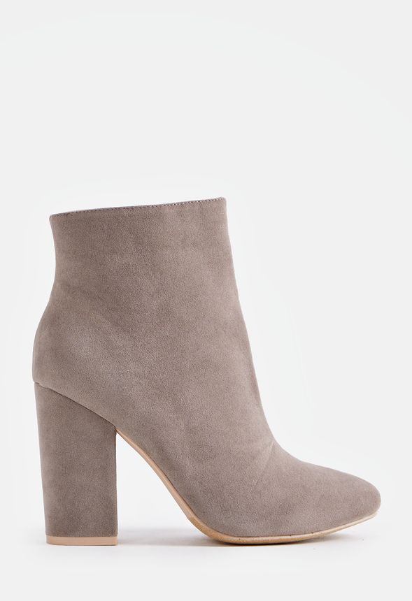 grey block heel booties