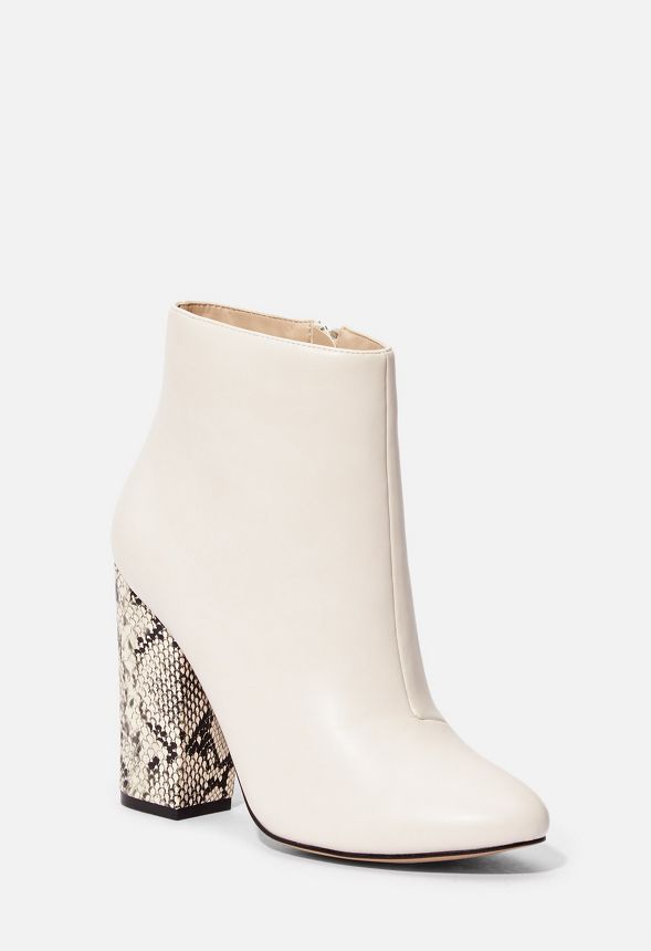 Besha Block Heel Bootie in BONE MULTI - Get great deals at JustFab