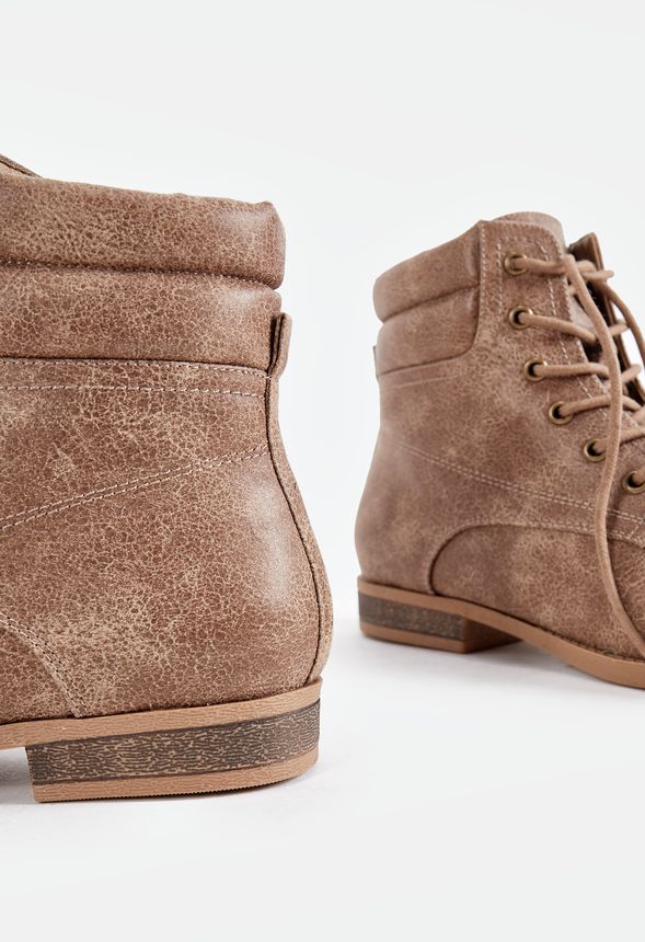 Ida Flat Boot in Taupe - Get great deals at JustFab