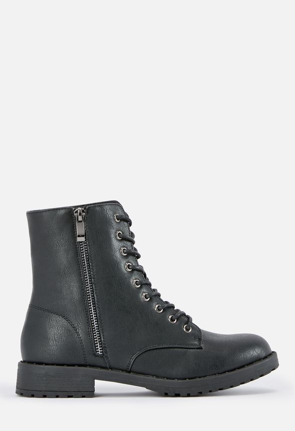 Corrie Lace-Up Boot in Black - Get great deals at JustFab