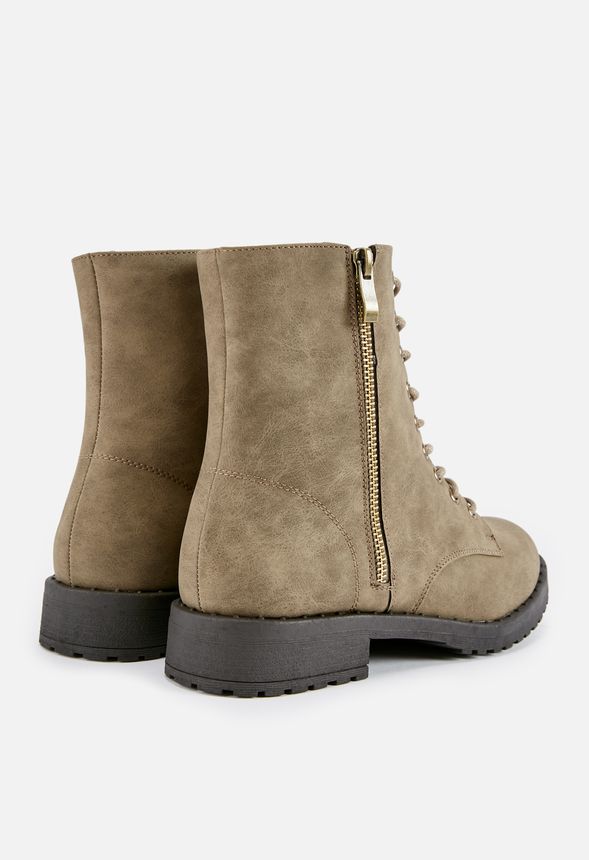 Corrie Lace-Up Boot in Taupe - Get great deals at JustFab