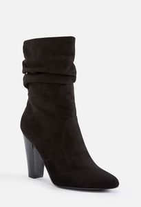 Lika Slouch Heeled Boot in Black - Get great deals at JustFab