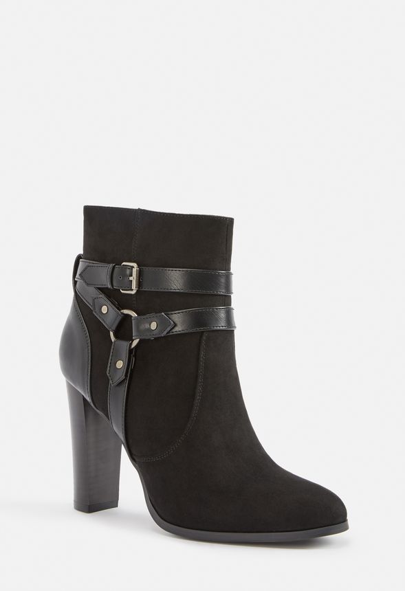 Lissa Harness Heeled Bootie in Black - Get great deals at JustFab