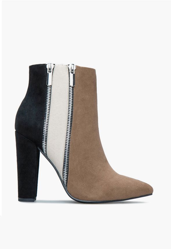 diane zipper heeled bootie