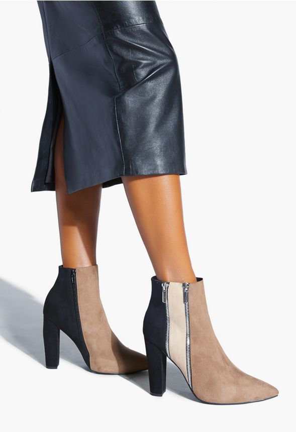 diane zipper heeled bootie