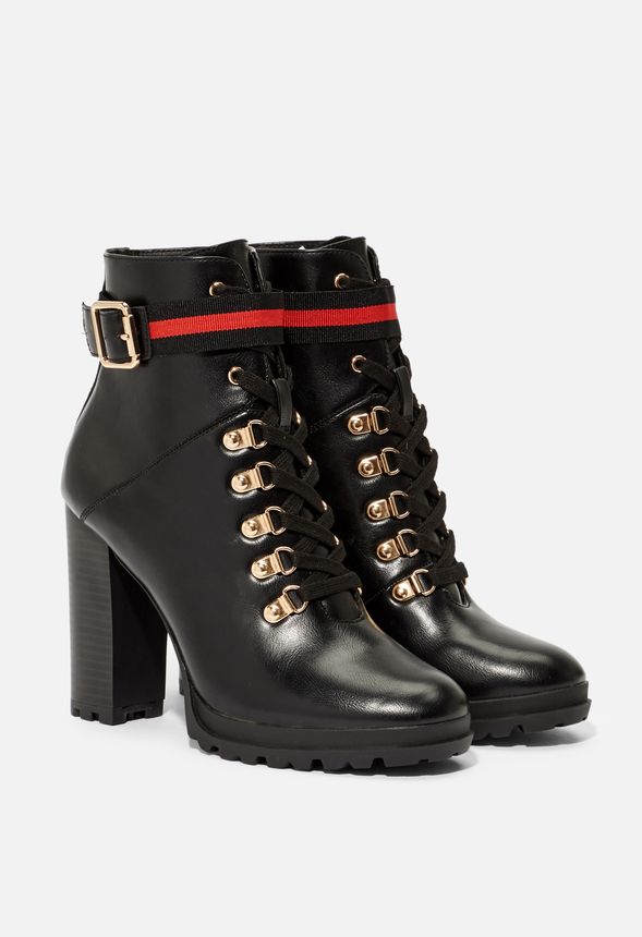Ribonea Lace-Up Platform Bootie in 