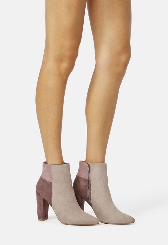 loriann color block heeled bootie