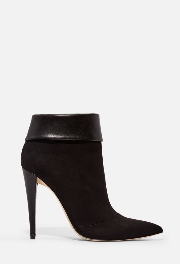 Keva Stiletto Bootie in Black Micro - Get great deals at JustFab