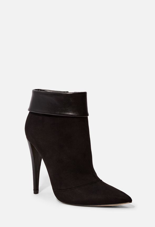 Keva Stiletto Bootie in Black Micro - Get great deals at JustFab