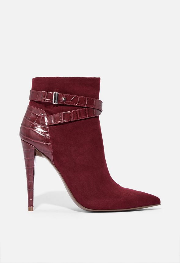Chloelle Pointed Toe Bootie in Burgundy - Get great deals at JustFab
