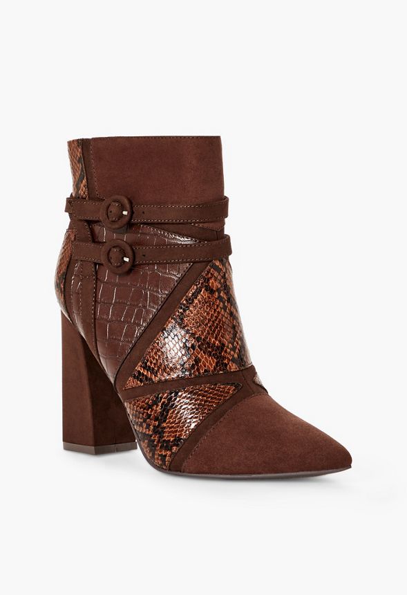 justfab snake print boots