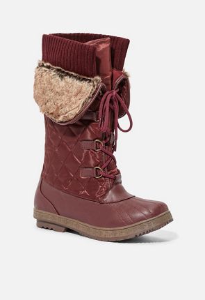 justfab burgundy boots