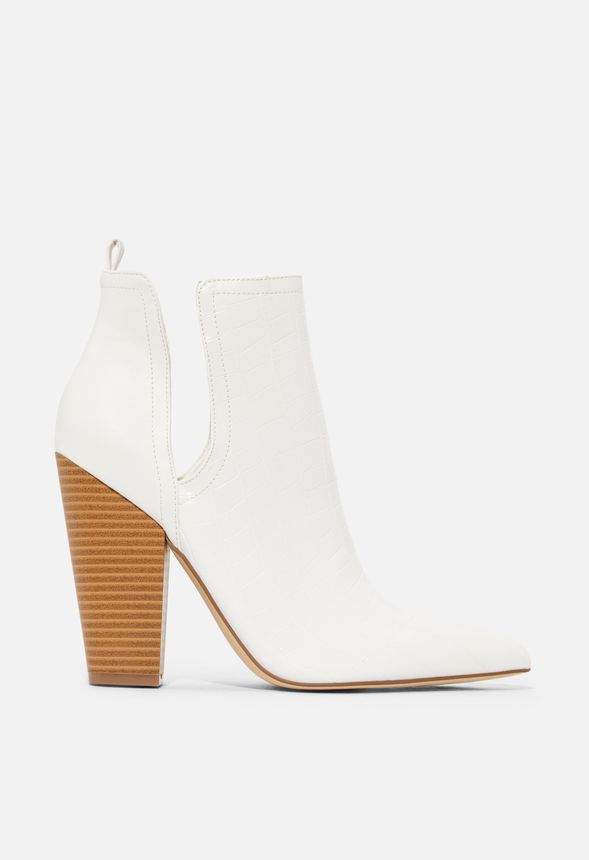 justfab white ankle boots