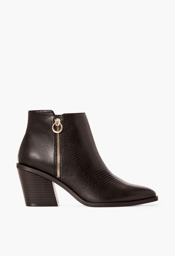 Britny Basic Zipper Bootie in Black - Get great deals at JustFab