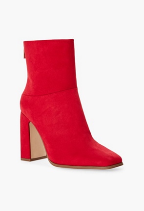 red wide calf thigh high boots