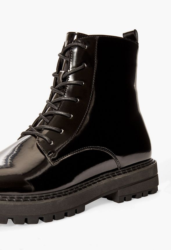 justfab black combat boots