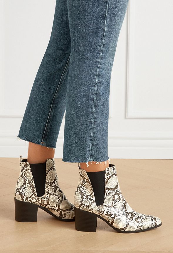 Abby Bootie in Natural Snake - Get great deals at JustFab