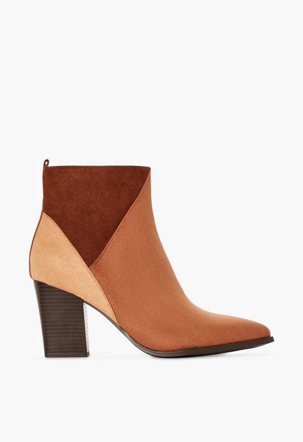 Kit Color Block Ankle Bootie in Tan Multi - Get great deals at JustFab