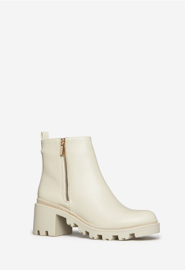 Danilyn Lug Sole Ankle Boot in Bone - Get great deals at JustFab