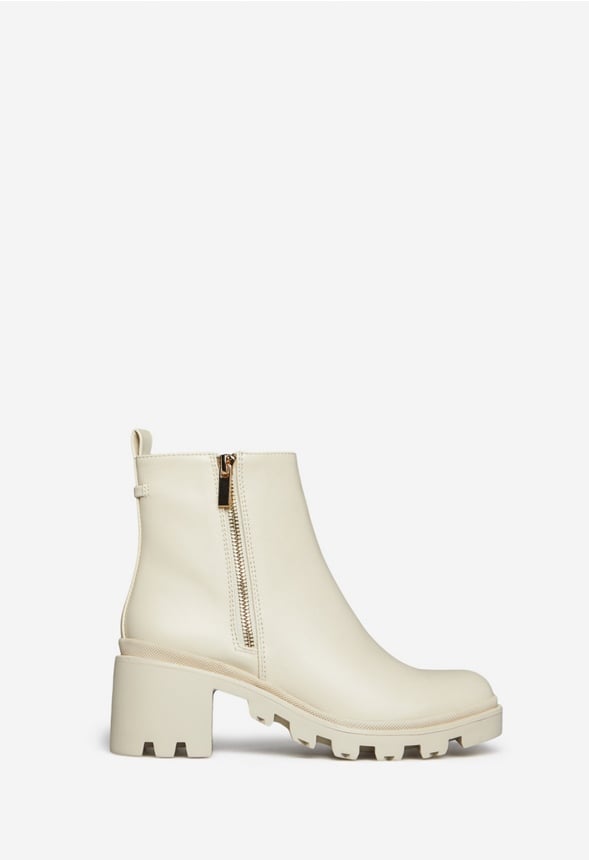 Danilyn Lug Sole Ankle Boot in Bone - Get great deals at JustFab