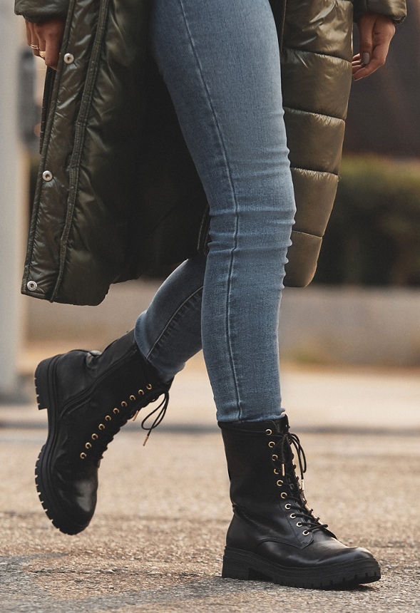 trade Clancy Archaeologist Leighton Lace-Up Boot in Black - Get great deals at JustFab