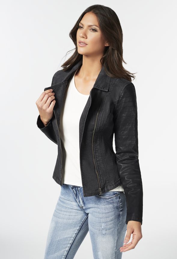 Quilted Moto Jacket in Quilted Moto Jacket - Get great deals at JustFab