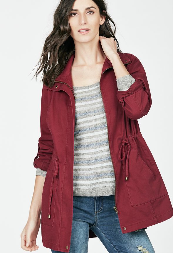 Classic Utility Jacket in Oxblood - Get great deals at JustFab
