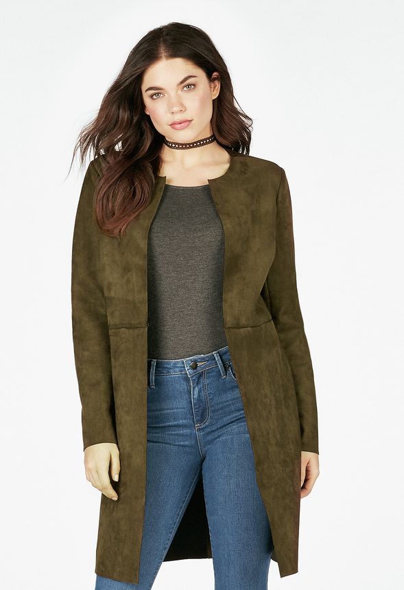 Streamline Coat in ARMY GREEN - Get great deals at JustFab